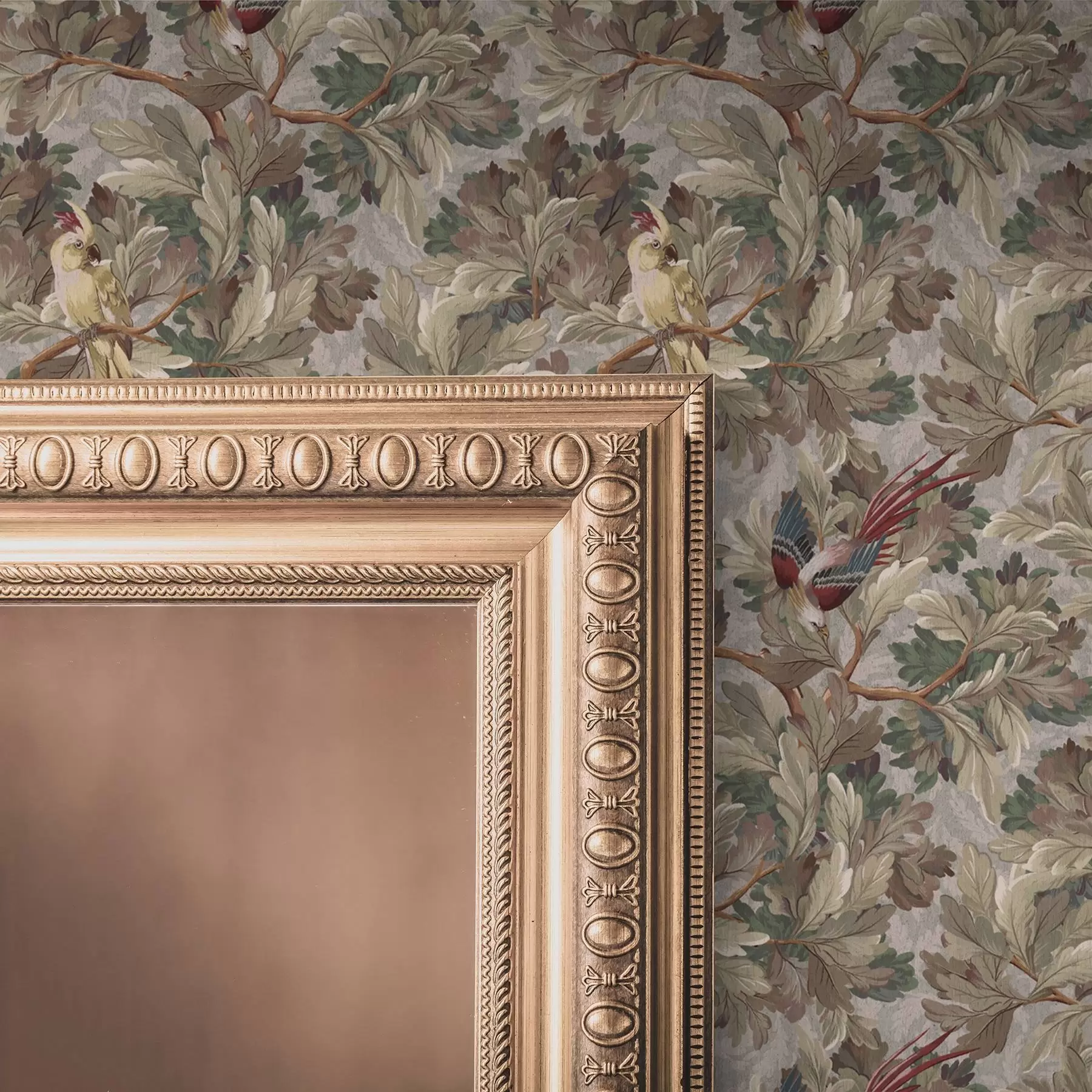 Fototapet Ptáci na větvích ve vintage botanickém stylu a00175