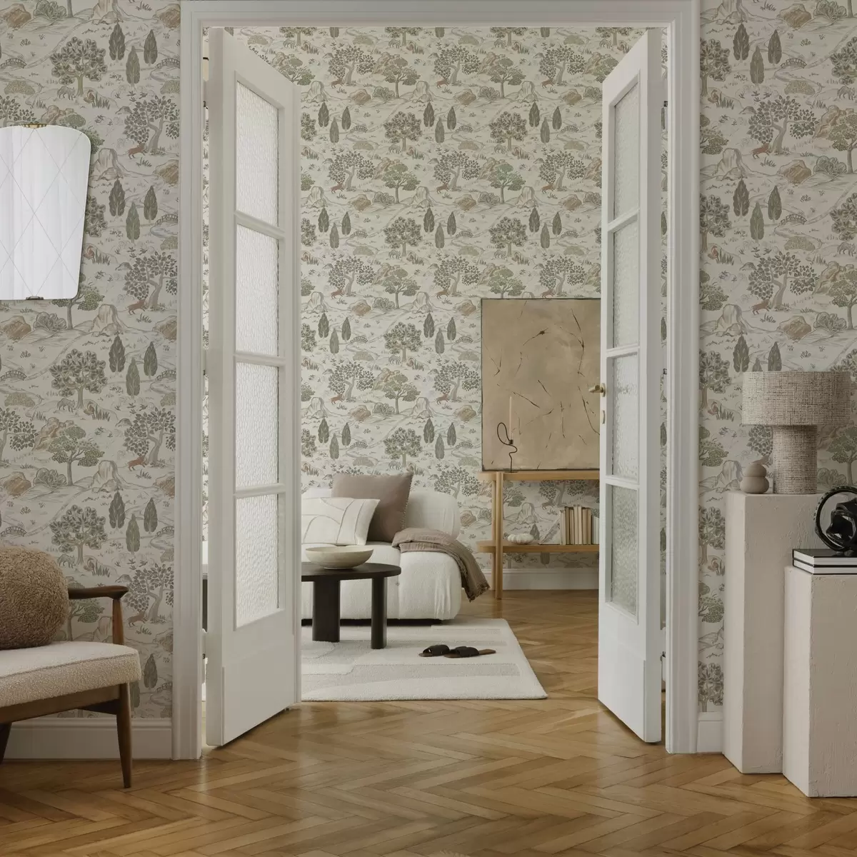 Tapety Pohádková mapa přírody se zvířaty a stromy a00177