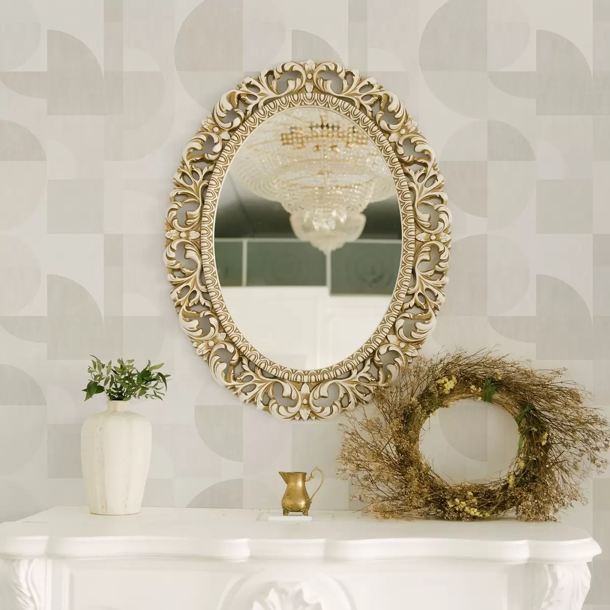 Tapety Minimalistická geometrie ve světle krémové paletě a00189