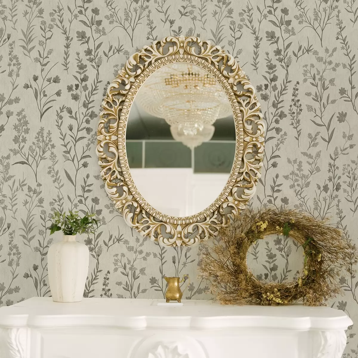 Tapety Jednobarevné luční trávy ve vintage stylu a00192