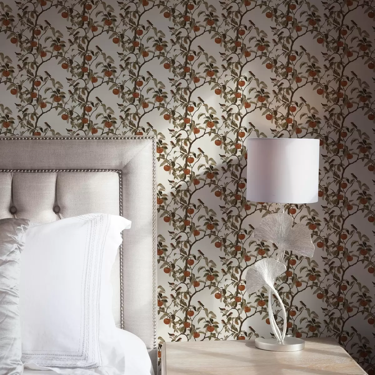 Tapety Ptáci a pomeranče na větvích, historická botanika a00208