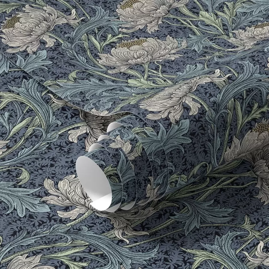 Fototapet Vintage pivoňky na tmavém pozadí, gotický květinový styl a00233