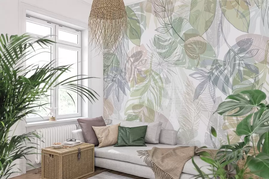 Fototapet palmové listy w04107