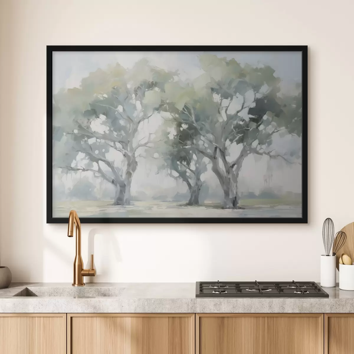 Poster Malba imitující dubový háj f44695