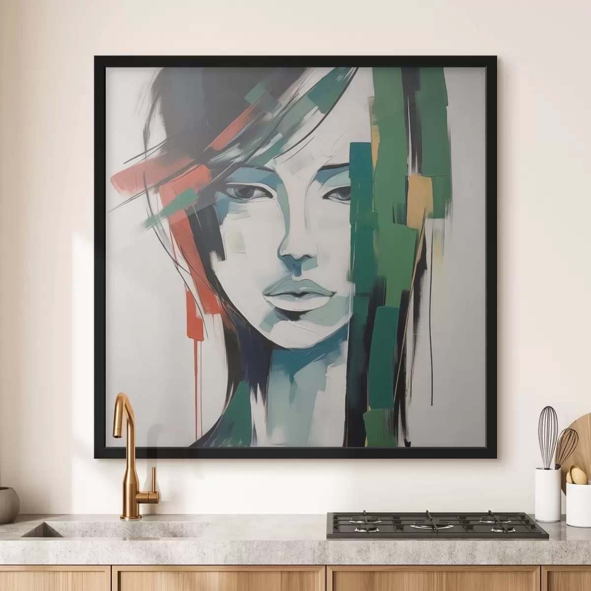 Poster Jasná portrétní imitace malby f44698