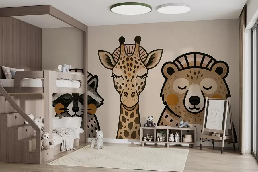 Fototapet Akvarelem kreslená zvířata w04111