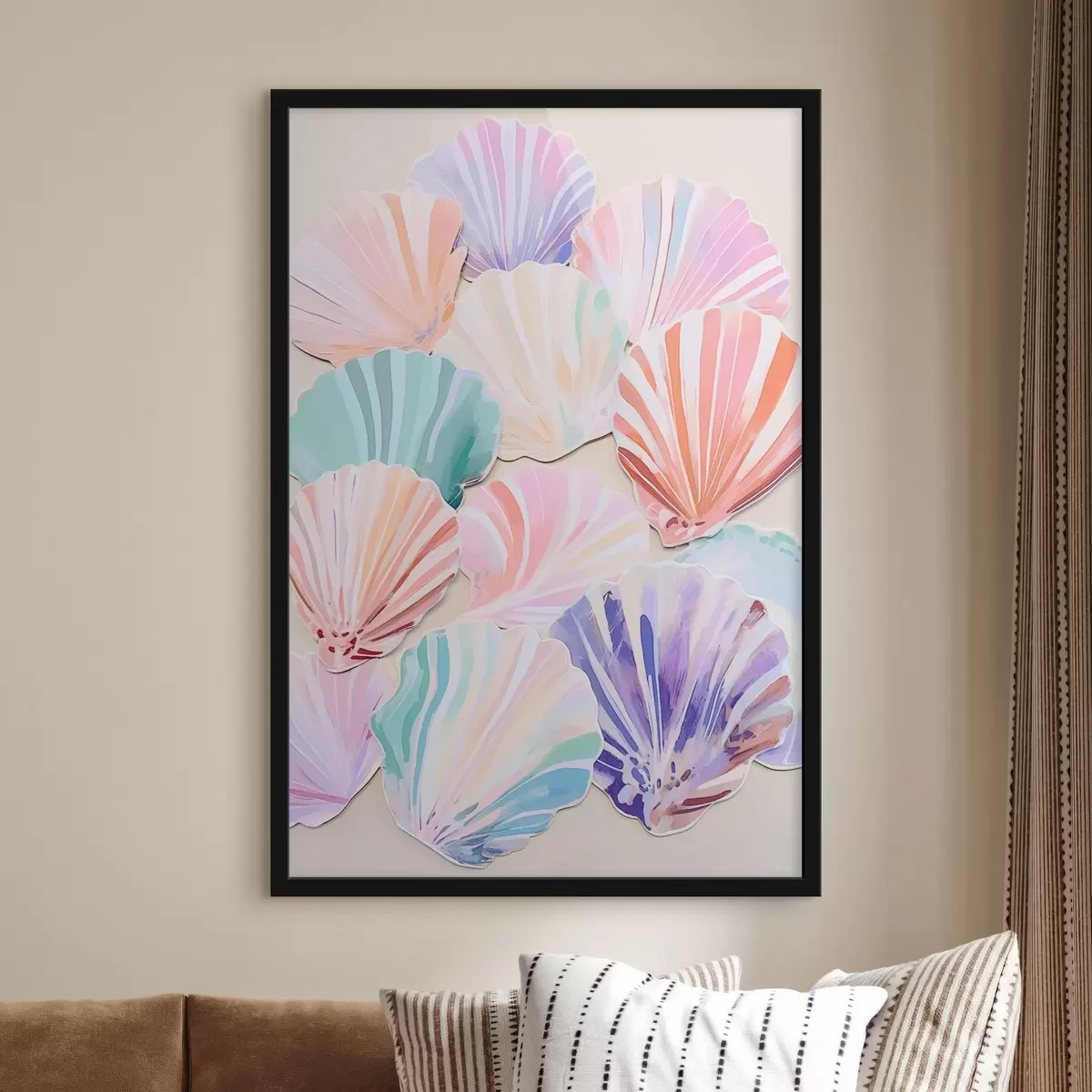 Poster Různobarevné mořské mušle f44736