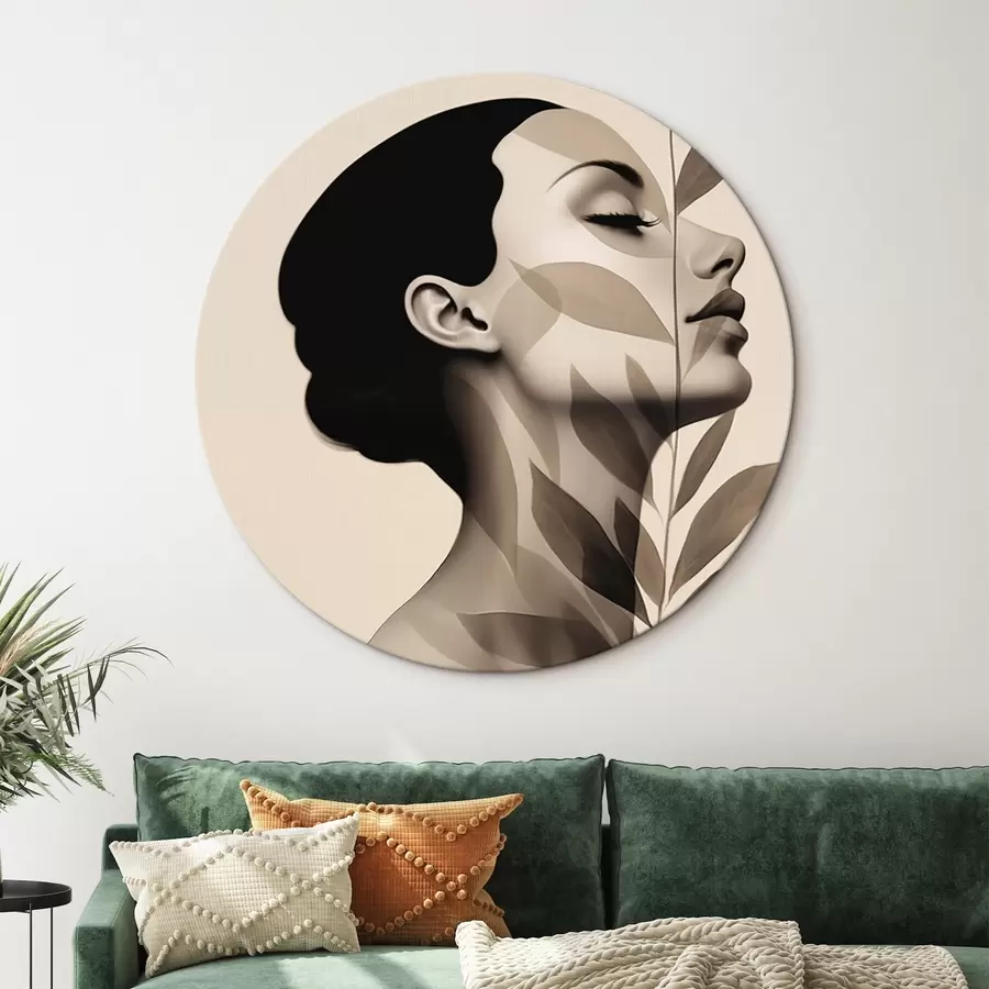 Obraz Profil ženy s květinovým vzorem Č. r44725