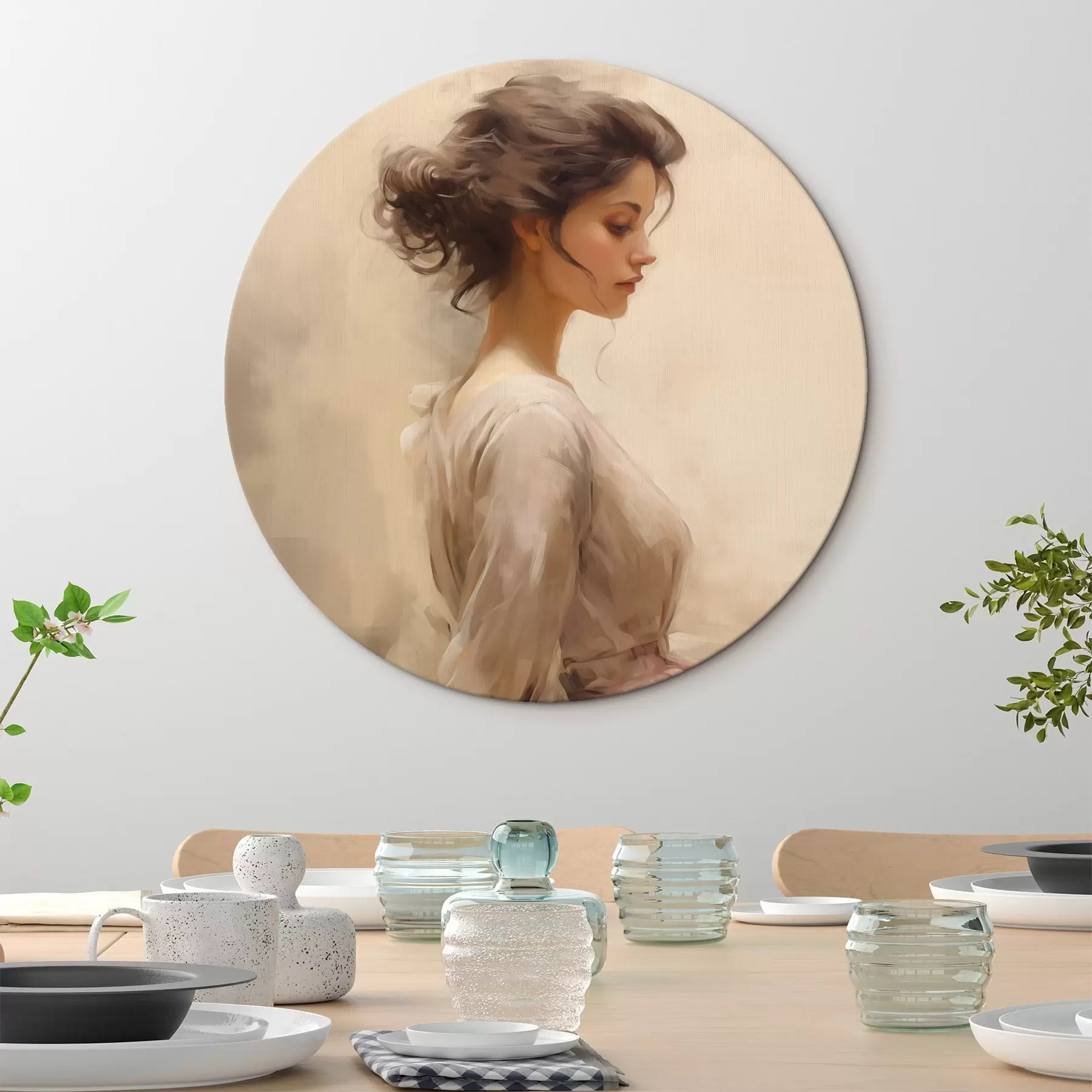 Obraz Něžná ženská postava na světlém pozadí Č. r44752