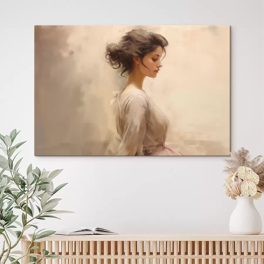 Obraz Něžná ženská postava na světlém pozadí Č. s44752