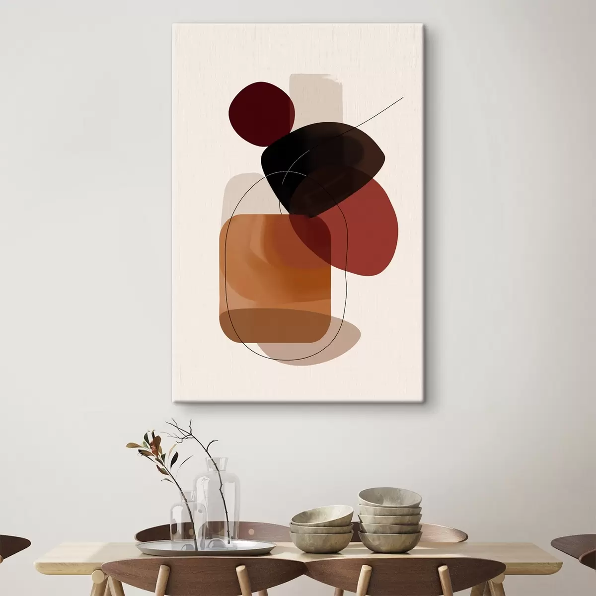 Obraz Složení ve vínové a hnědé paletě Č. s44758