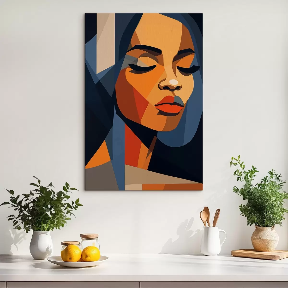 Obraz Grafický portrét se zavřenýma očima Č. s44760