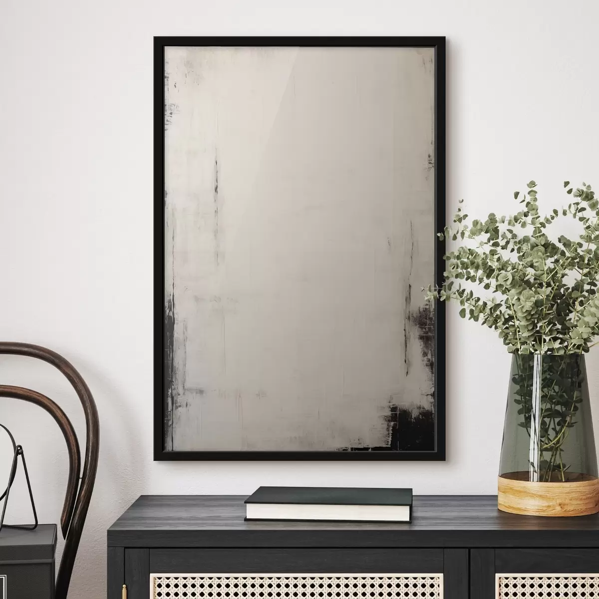 Poster Světlé pozadí s tmavými tahy f44741