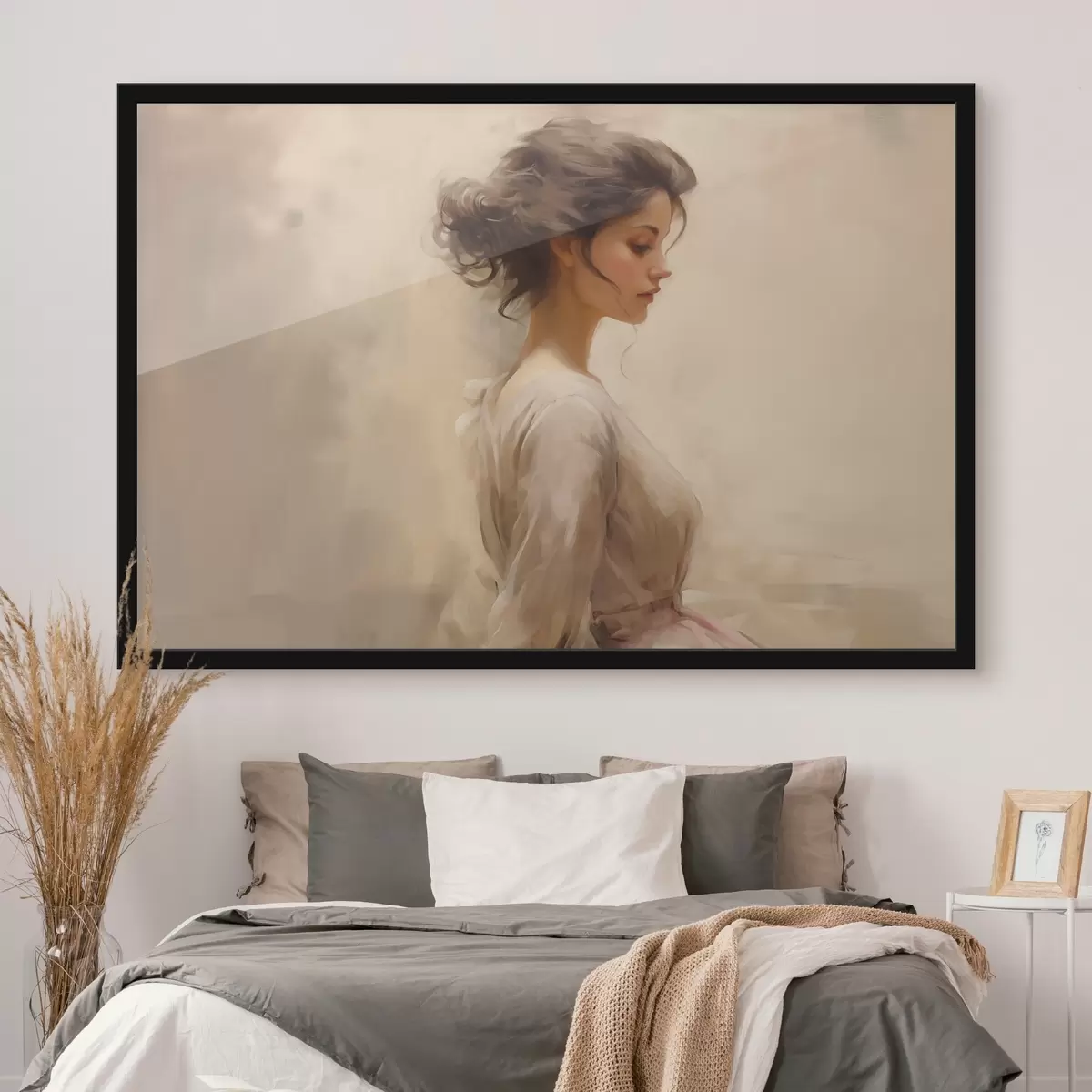 Poster Něžná ženská postava na světlém pozadí f44752