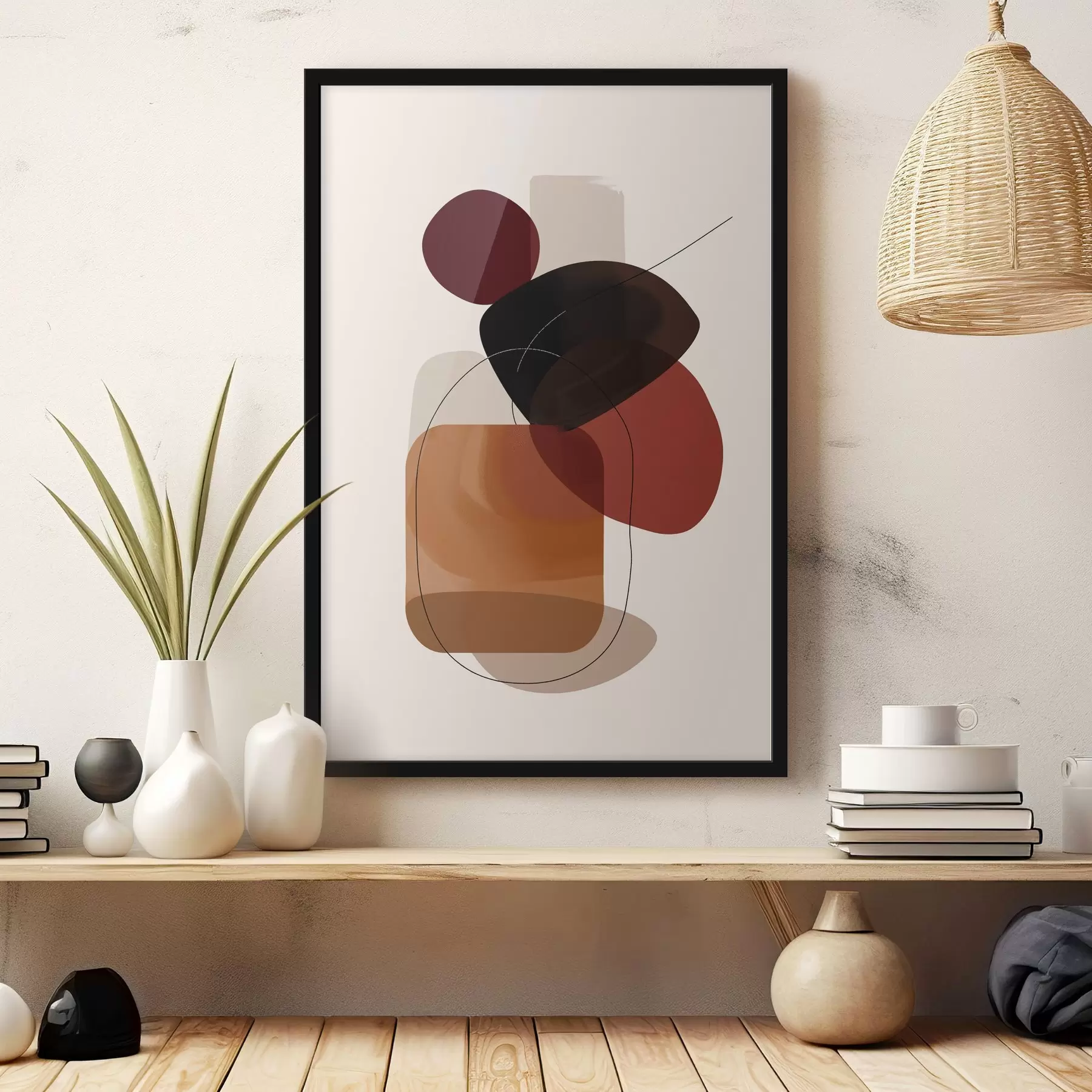 Obraz Složení ve vínové a hnědé paletě Č. f44758