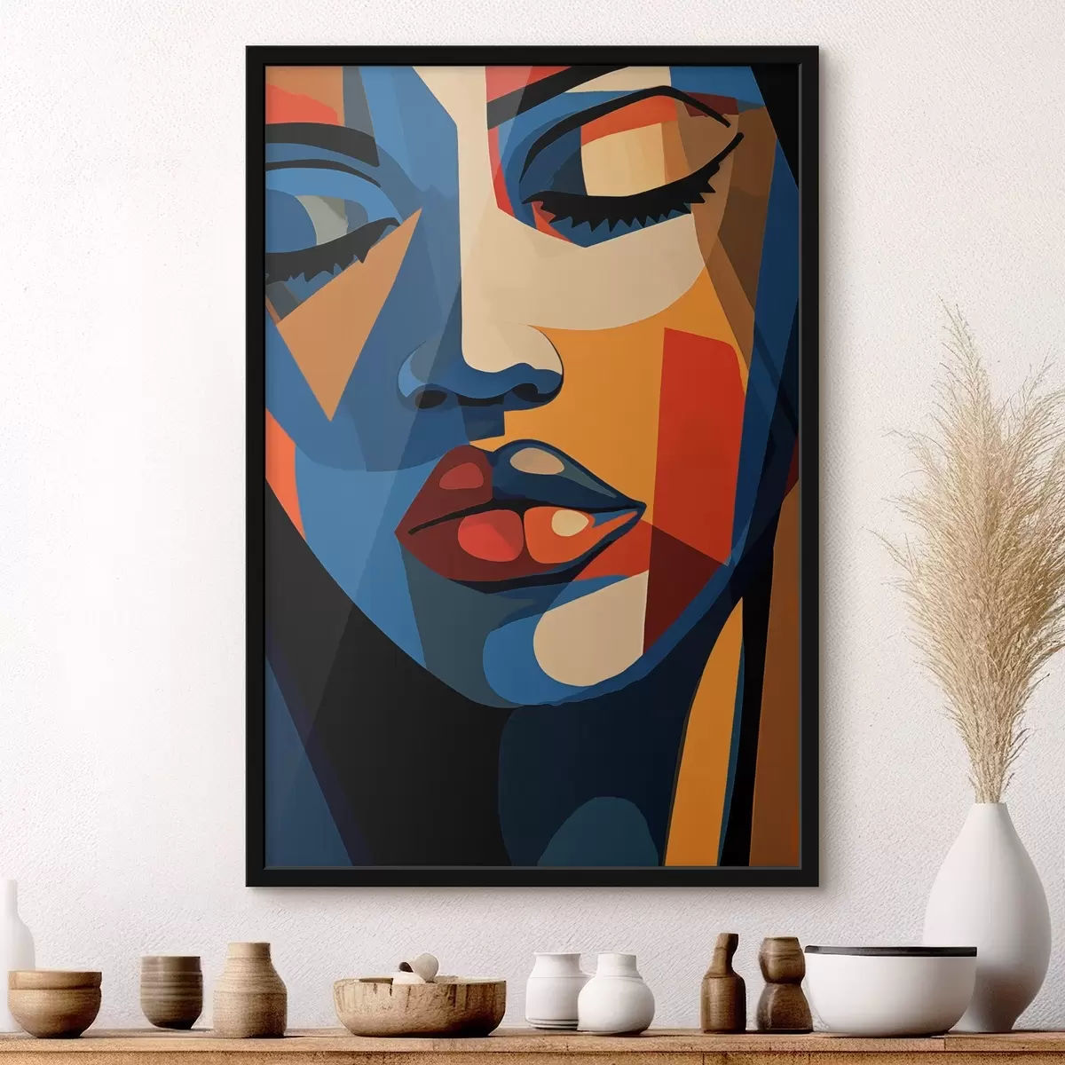 Poster Portrét ve stylu pop art s grafickými akcenty f44759