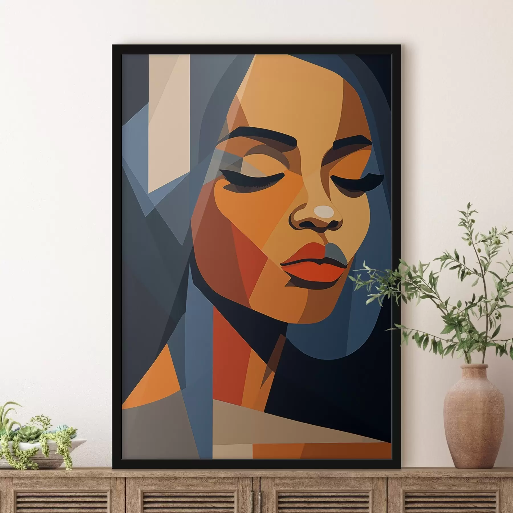 Fototapet Grafický portrét se zavřenýma očima f44760