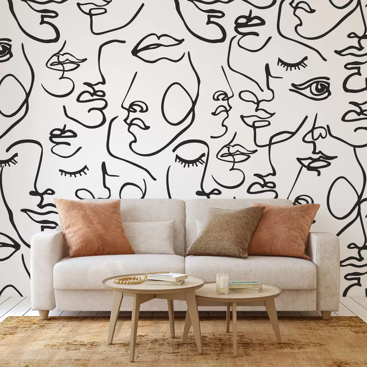 Fototapet Abstraktní tváře černá barva w04121