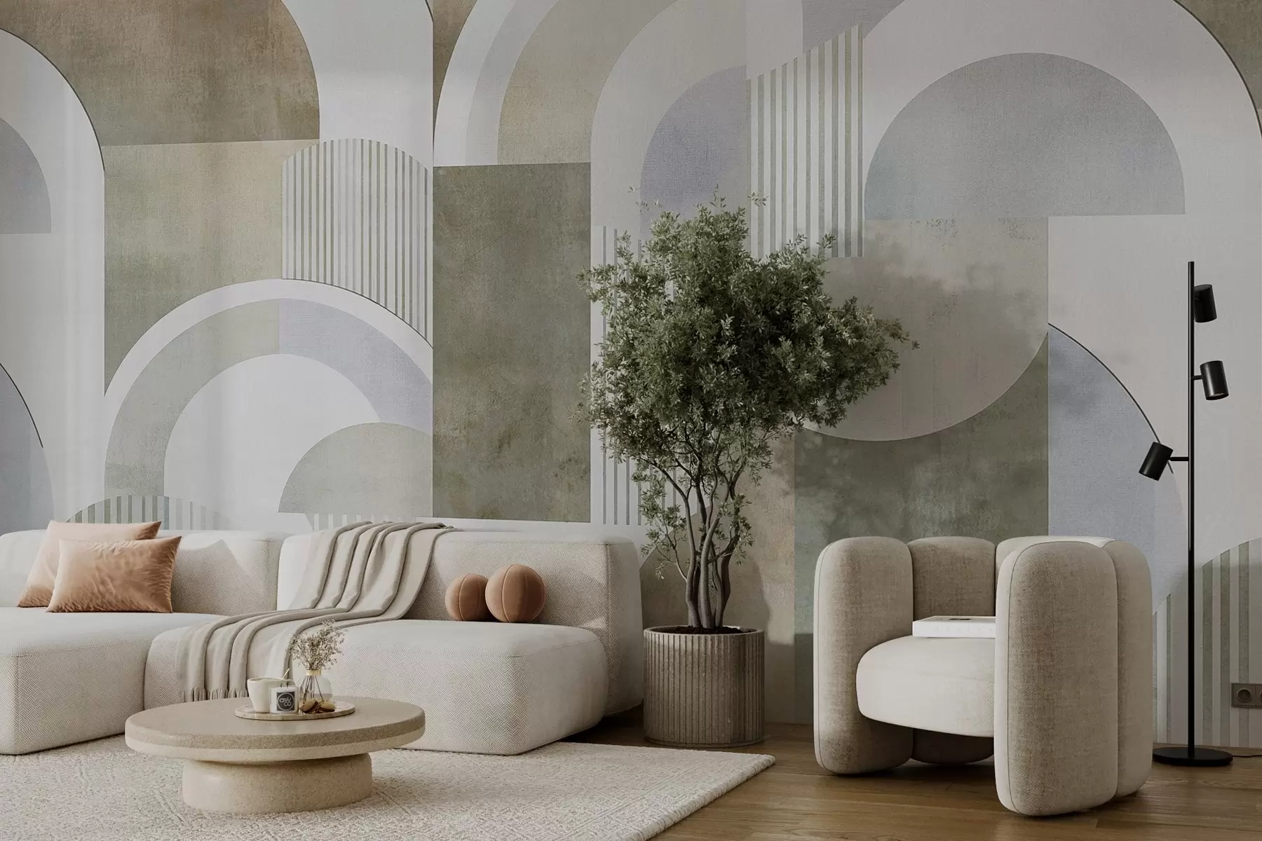 Fototapet Abstraktní geometrie ve stylu art deco s retro efektem w04079