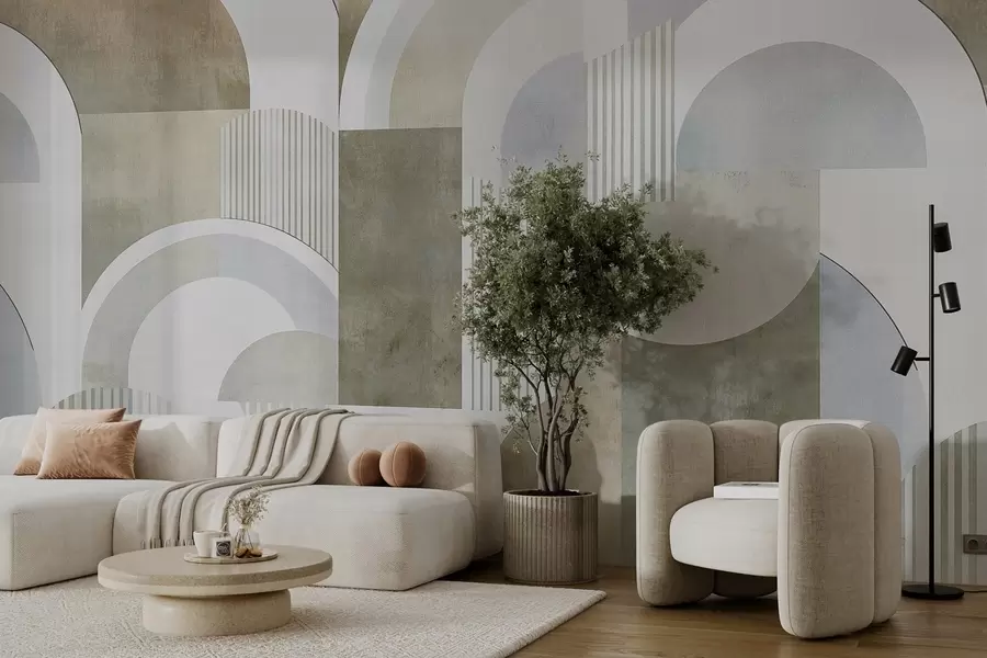 Fototapet Abstraktní geometrie ve stylu art deco s retro efektem w04079