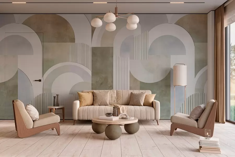 Fototapet Abstraktní geometrie ve stylu art deco s retro efektem w04079