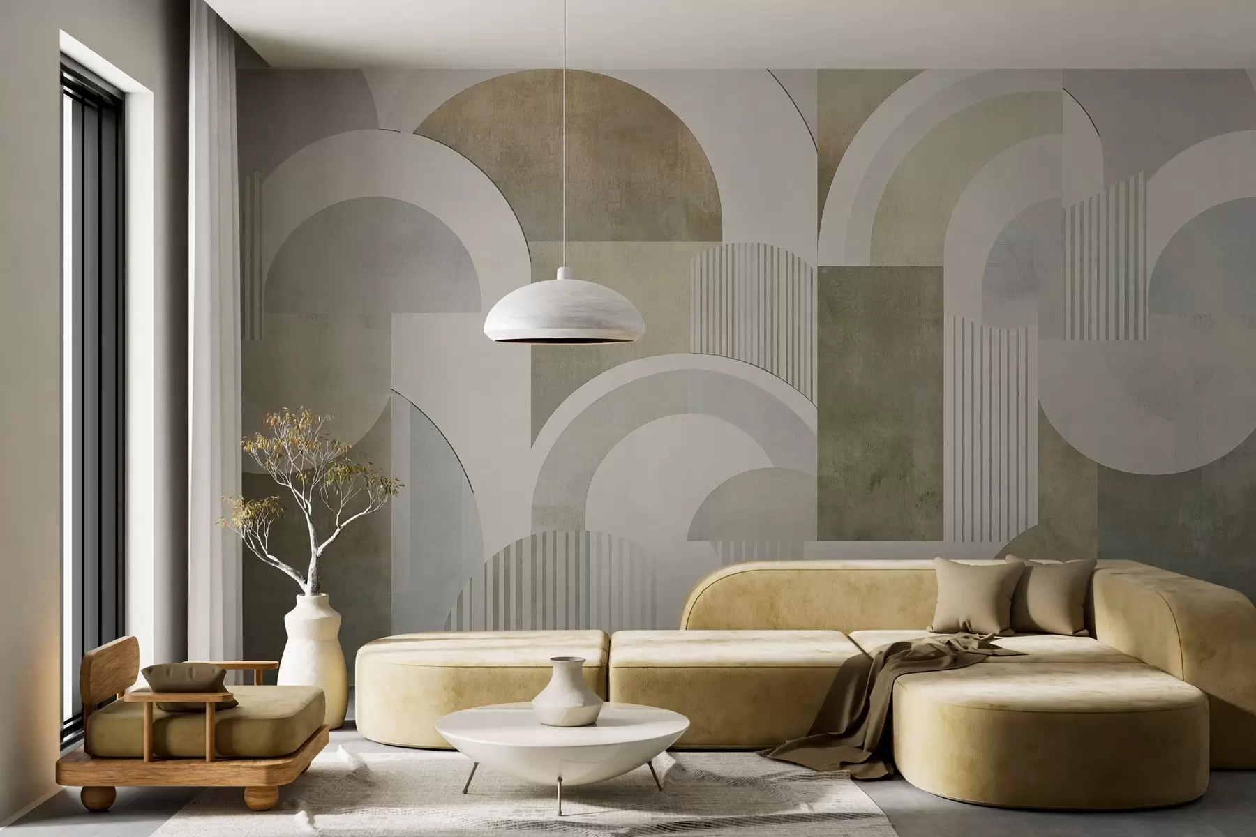 Fototapet Abstraktní geometrie ve stylu art deco s retro efektem w04079