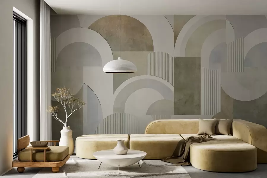 Fototapet Abstraktní geometrie ve stylu art deco s retro efektem w04079