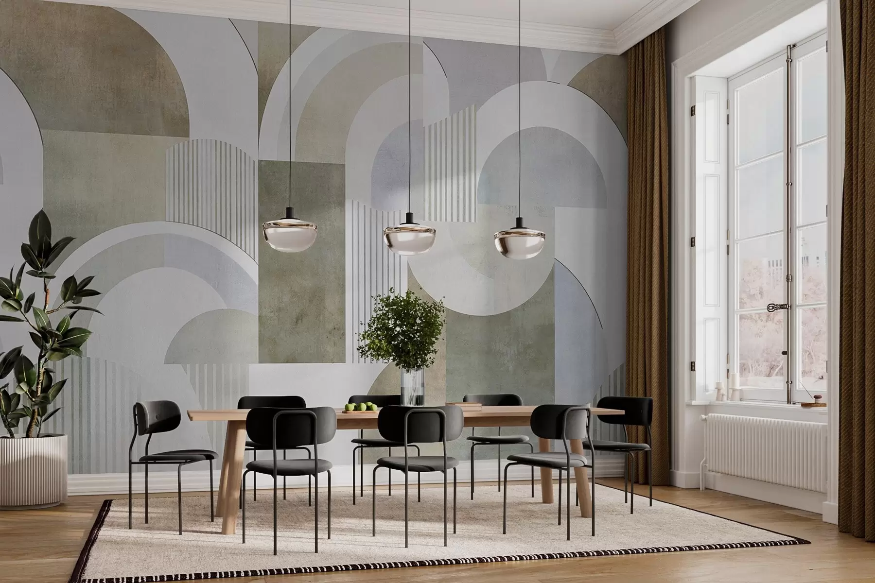 Fototapet Abstraktní geometrie ve stylu art deco s retro efektem w04079