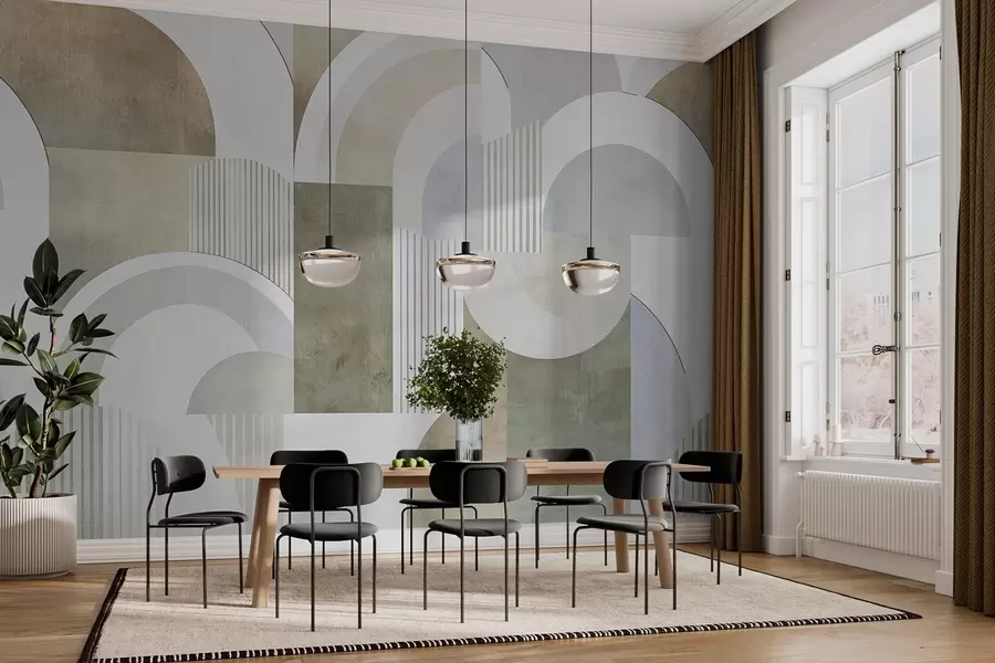 Fototapet Abstraktní geometrie ve stylu art deco s retro efektem w04079