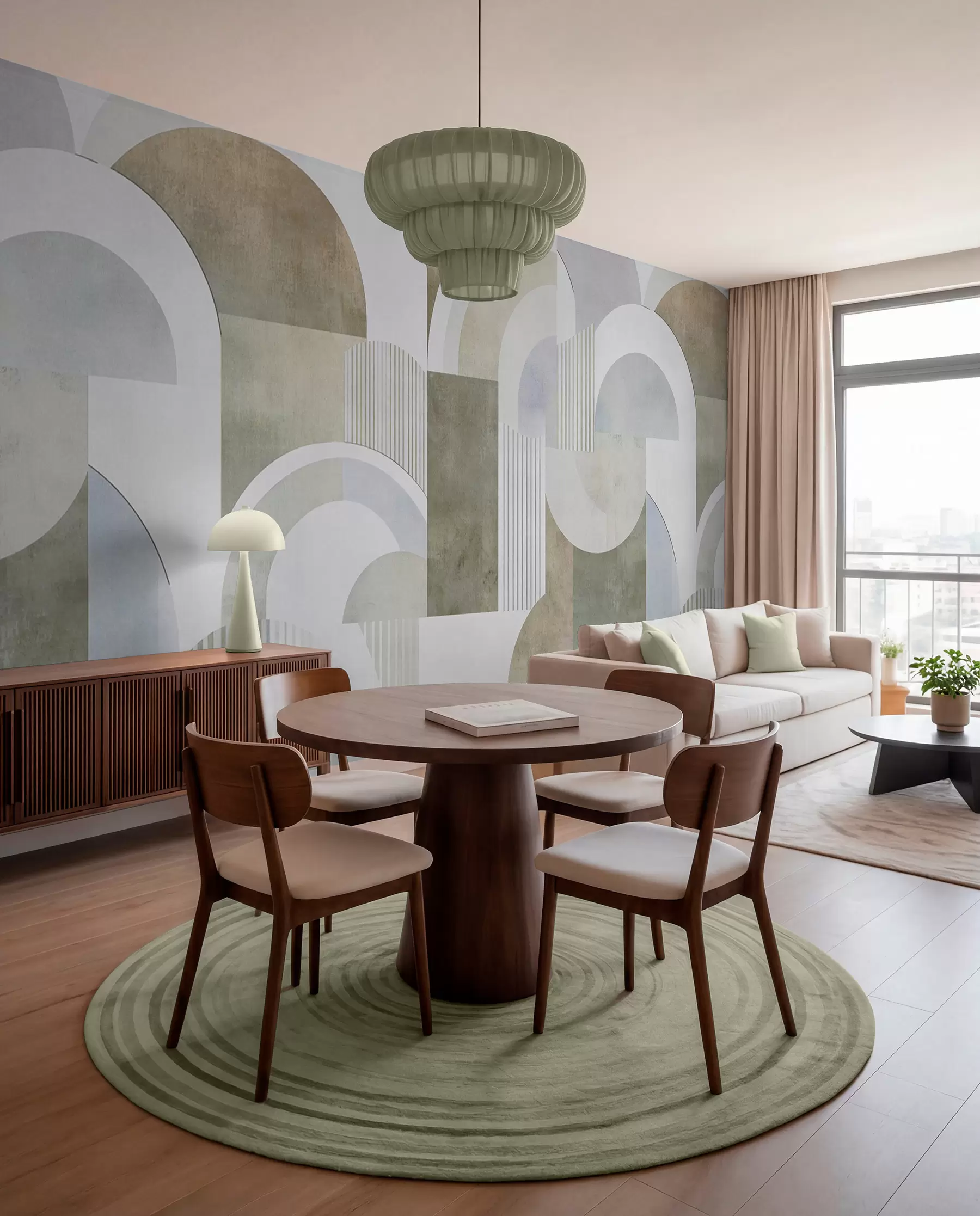 Fototapet Abstraktní geometrie ve stylu art deco s retro efektem w04079