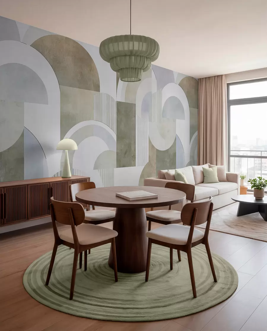 Fototapet Abstraktní geometrie ve stylu art deco s retro efektem w04079