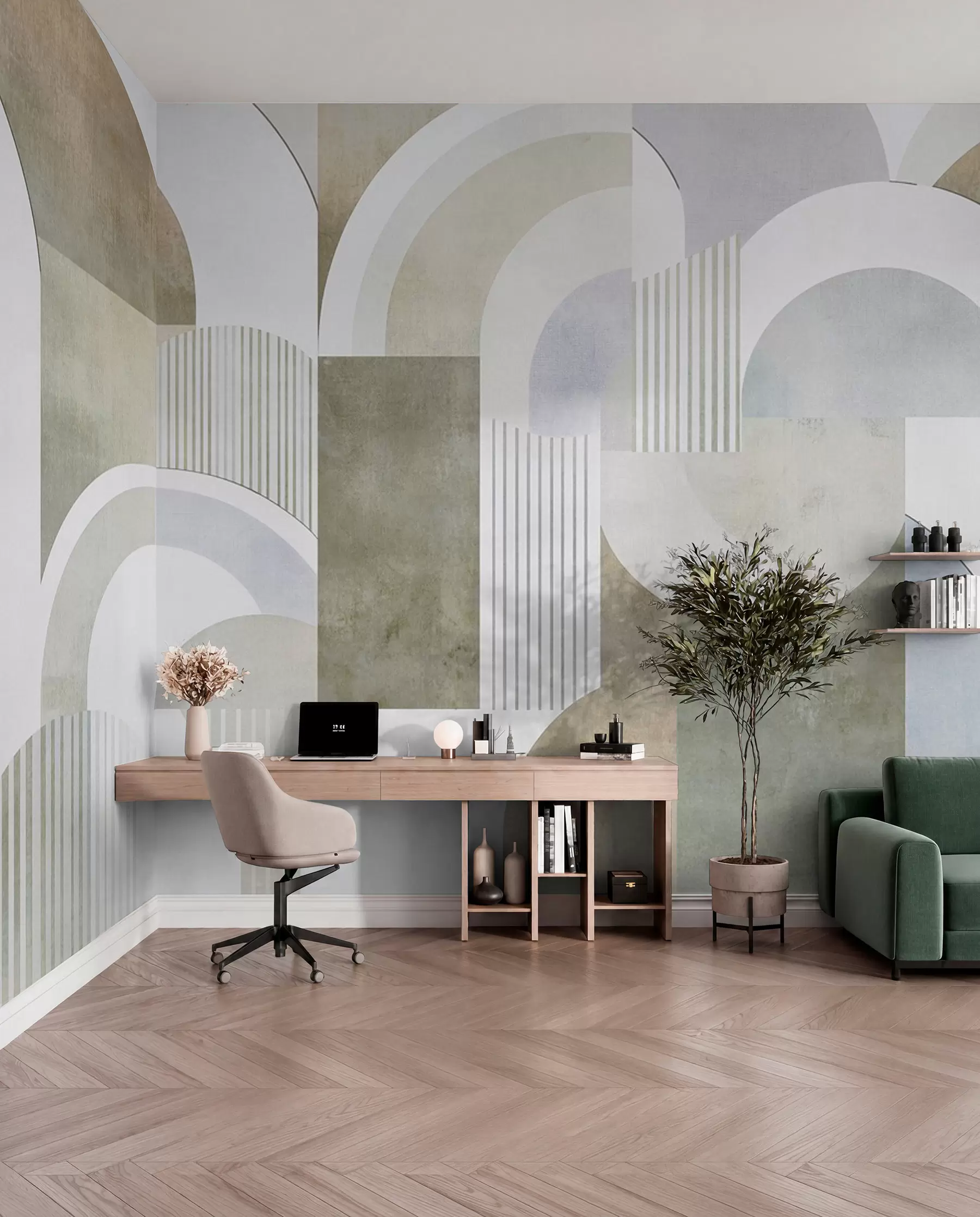 Fototapet Abstraktní geometrie ve stylu art deco s retro efektem w04079