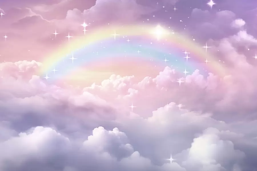 Fototapet Duha v oblacích w04146