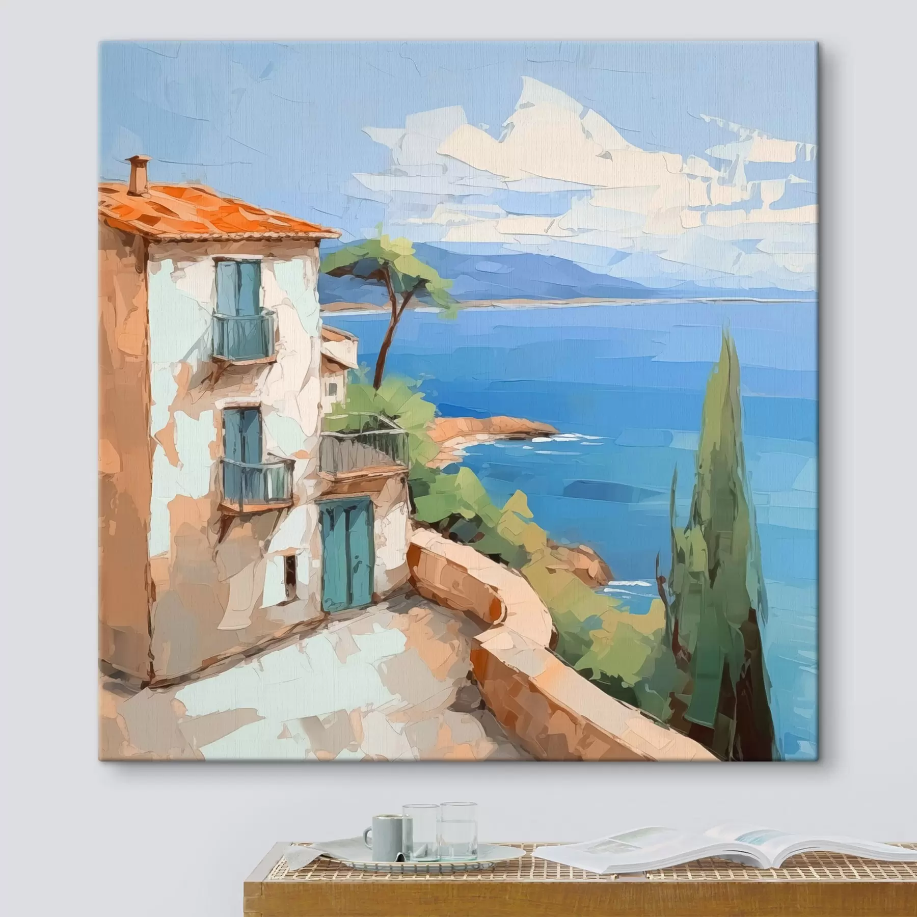 Obraz Dům u moře imitace malby Č. s44767