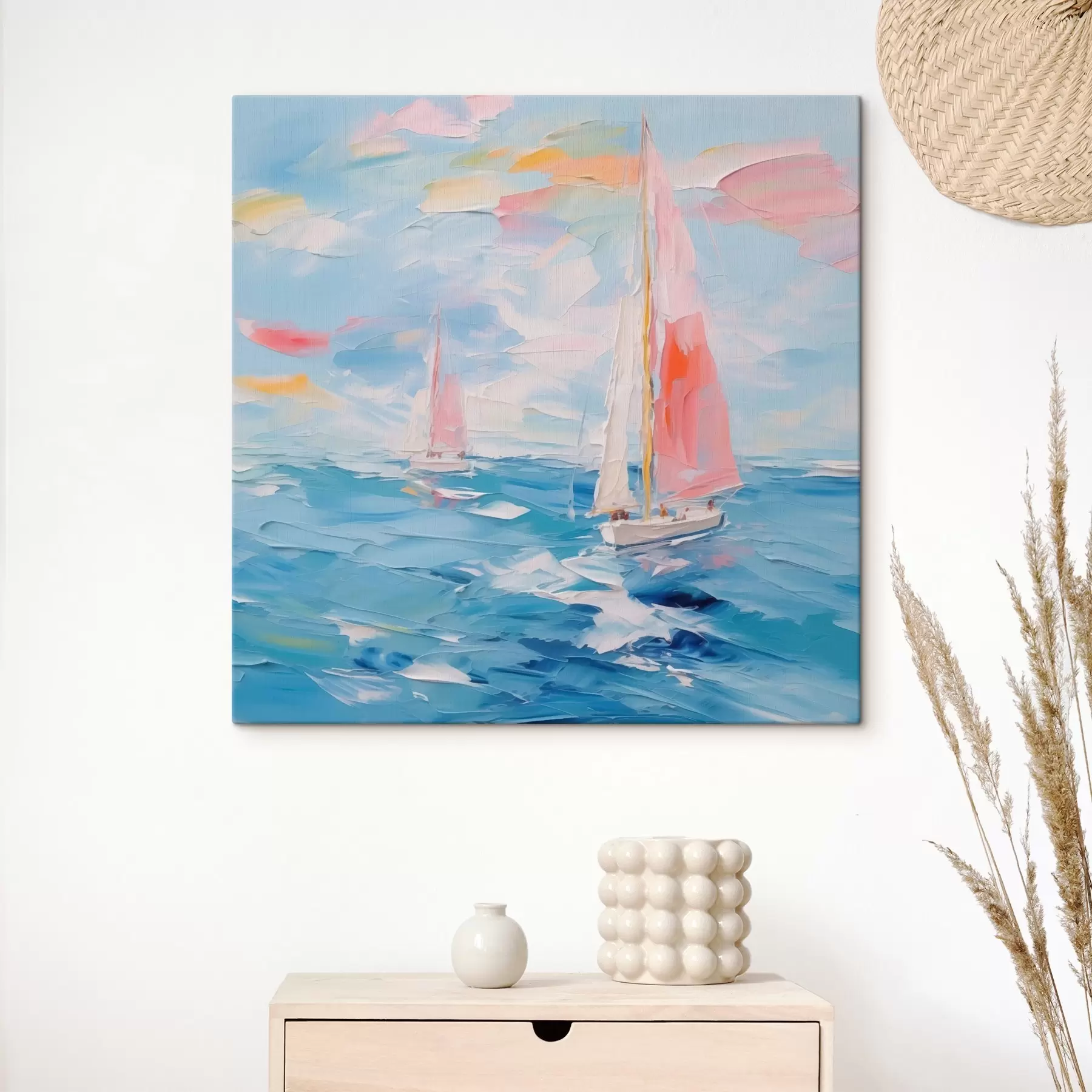 Fototapet Plachetnice v moři imitace malby s44780