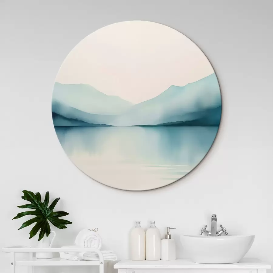 Obraz Hory za jezerem imitace akvarelu Č. r44764