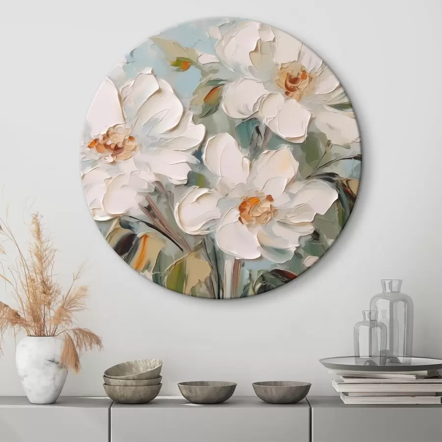 Obraz Malba imitující bílé květy Č. r44775