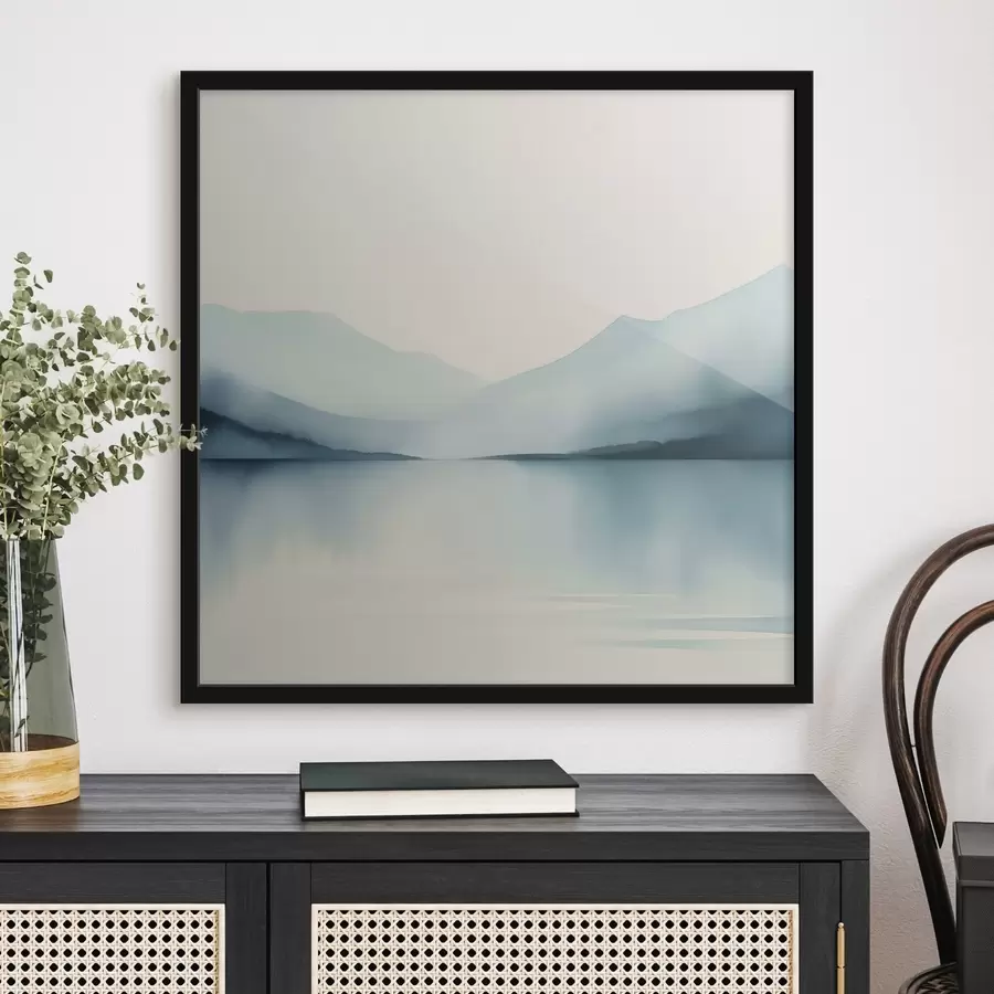 Fototapet Hory za jezerem imitace akvarelu f44764