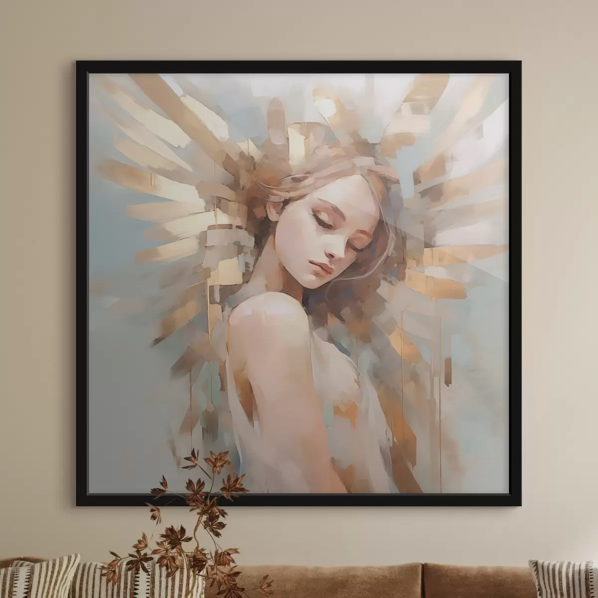 Poster Abstraktní portrét imitující malbu f44774