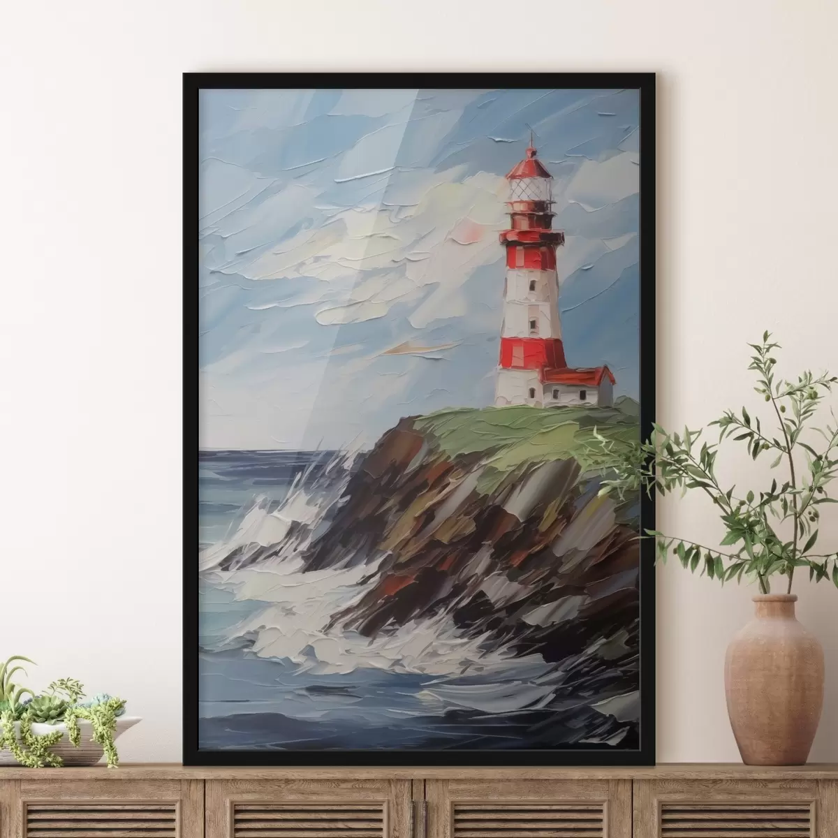 Poster Malba imitující maják f44782