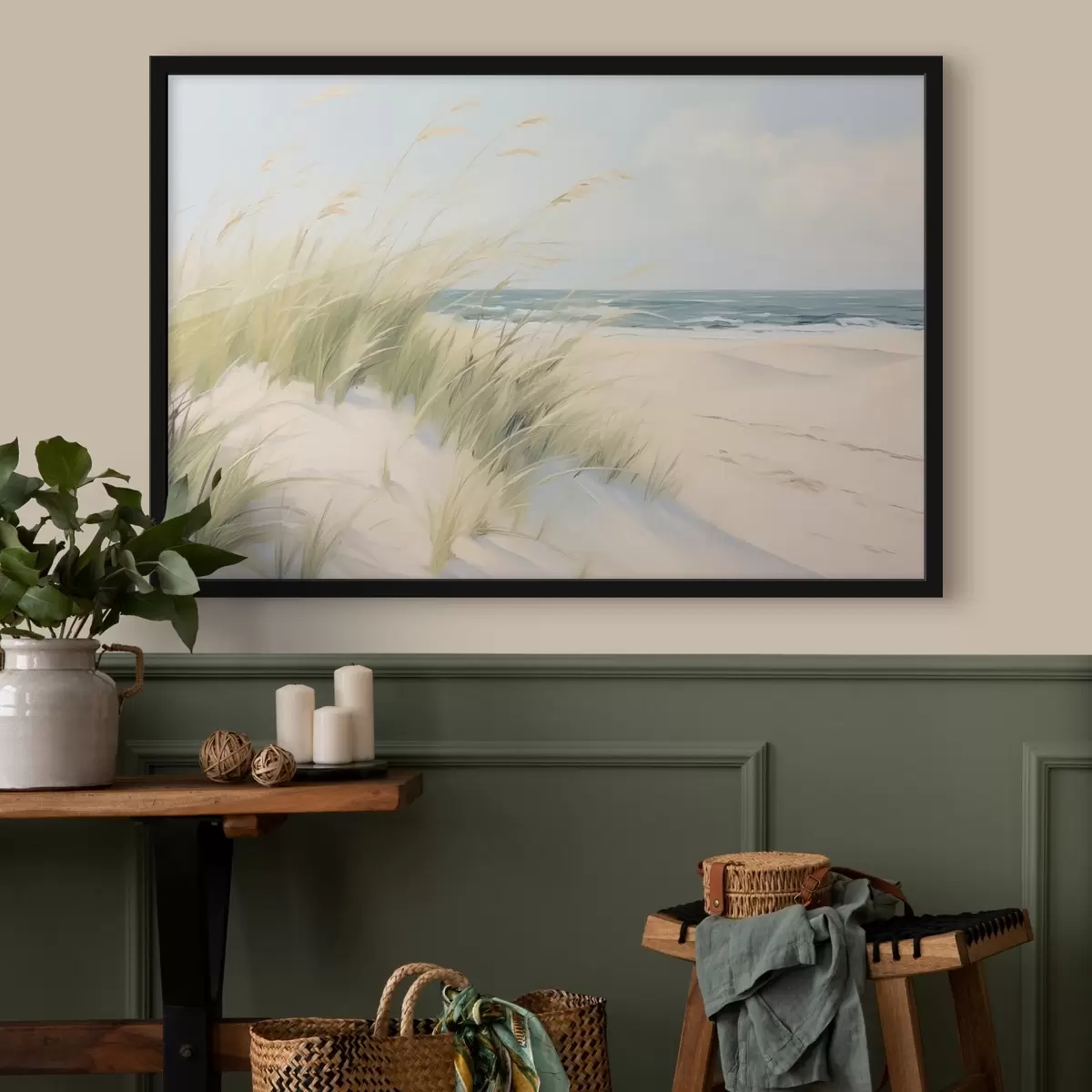 Poster Pobřeží s pískem a trávou f44806