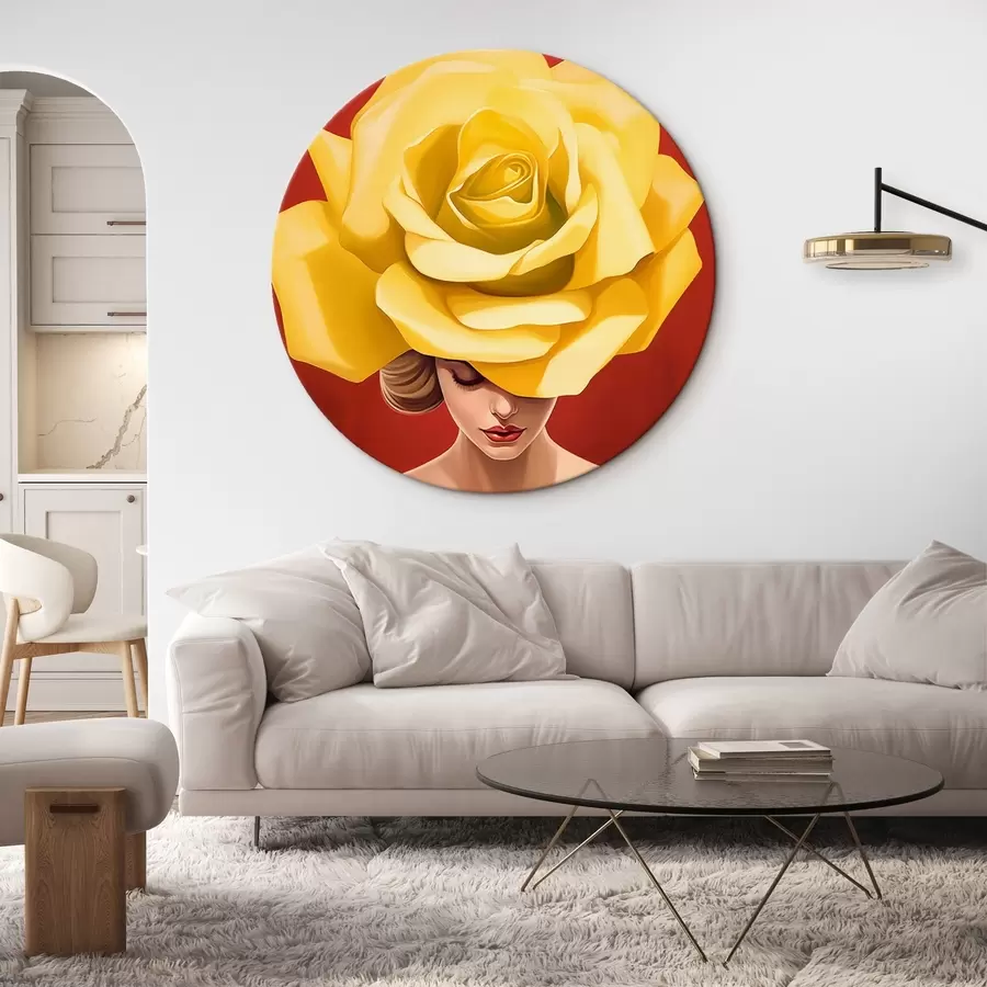Obraz Žena s kloboukem se žlutou růží Č. r44800
