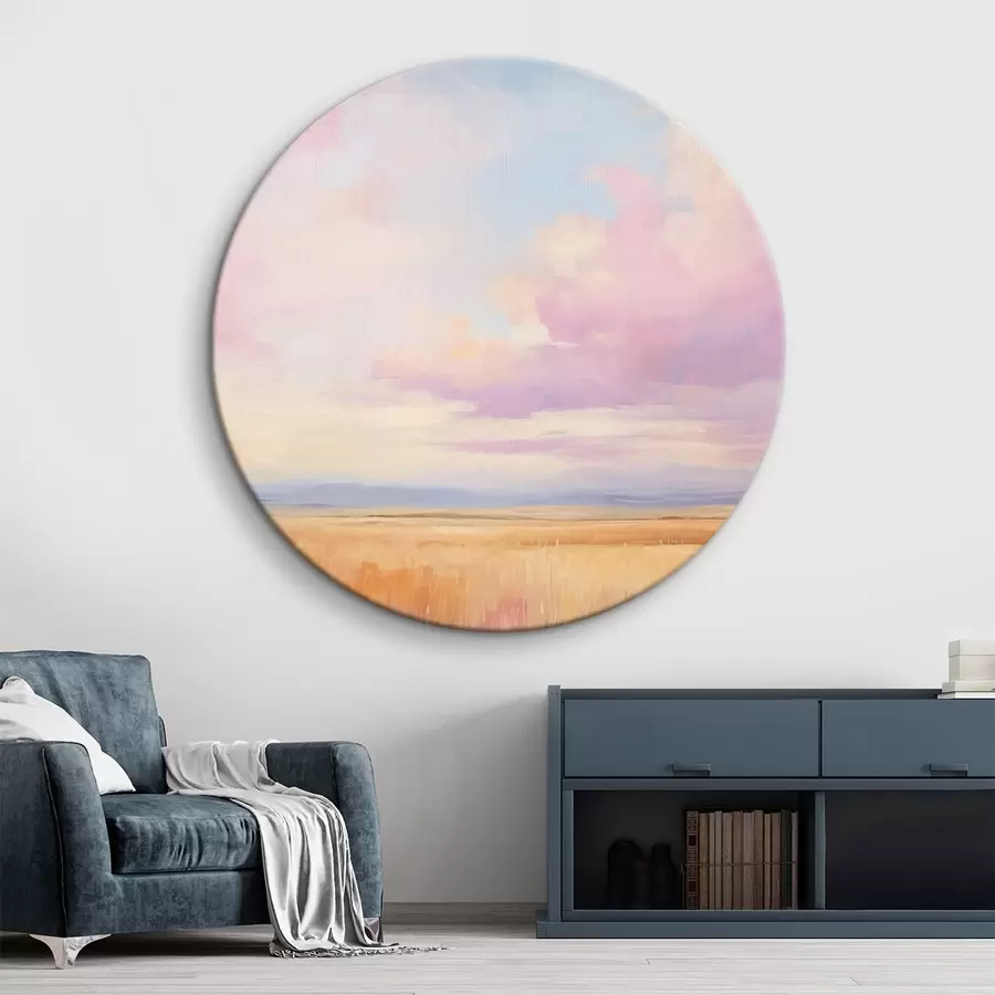 Obraz Růžová obloha nad polem Č. r44810