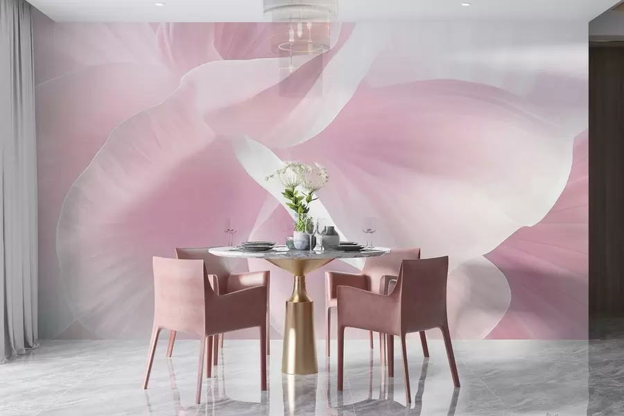 Fototapet Abstraktní strukturovaná květina s jemnými okvětními lístky, měkké osvětlení, elegantní kompozice, minimalistická estetika w09211v1