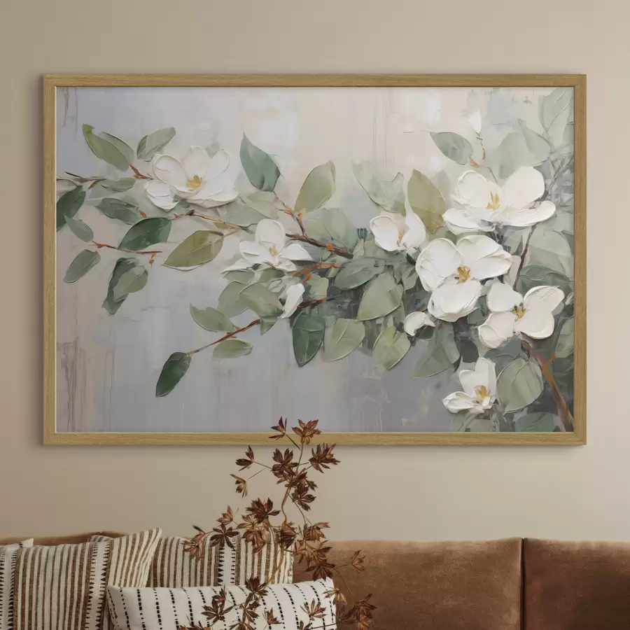 Fototapet Magnolie v jemné zeleni f44853