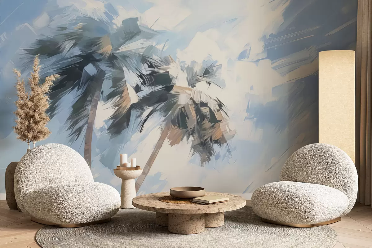 Fototapet Malba imitující palmy w04176