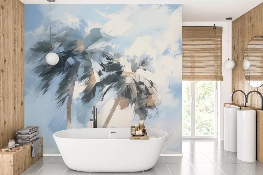 Fototapet Malba imitující palmy w04176