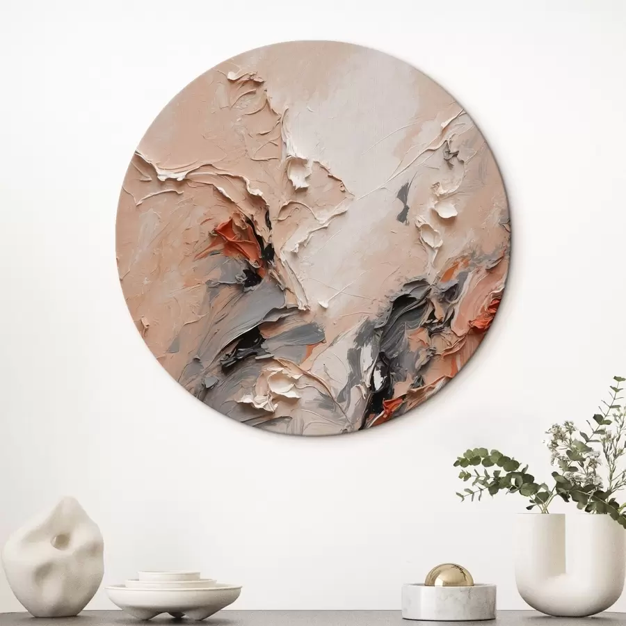 Obraz Abstrakt v broskvově šedých tónech s texturovanými tahy Č. r44873