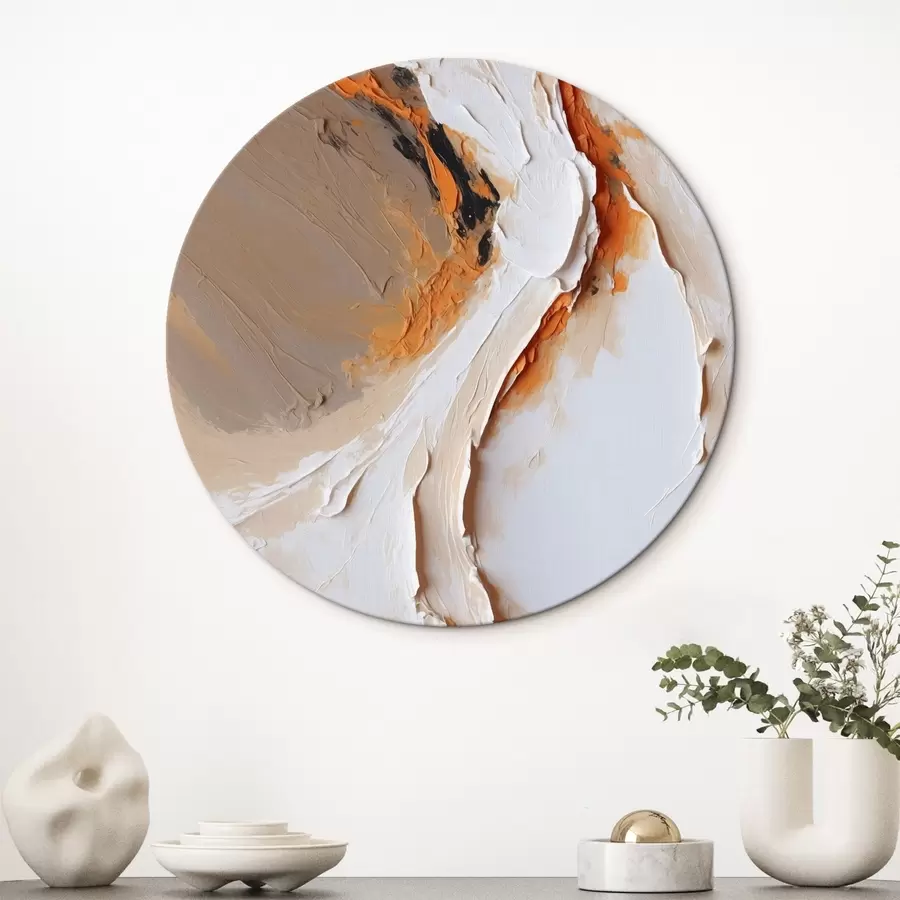 Obraz Jemný pastel s oranžovým akcentem a hladkými tahy Č. r44874