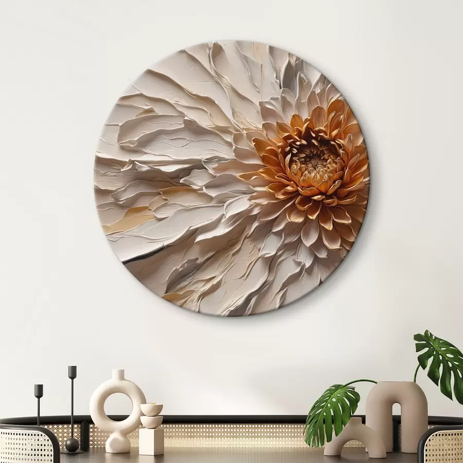 Obraz Objemný květ s krémovými okvětními lístky a teplým jádrem Č. r44878